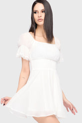 Celestial Night Off The Shoulder Mini Dress White