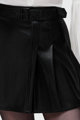 Noir Half Pleat Mini Skirt