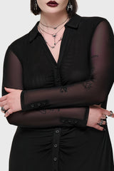 Noir Ruin Mesh Maxi Dress