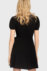 The Hollow Embroidered Mini Dress Black