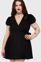 The Hollow Embroidered Mini Dress Black