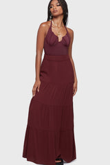 Thursday's Woe Maxi Skirt Burgundy