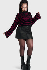 VOICES SPIRAL CROP KNIT SWEATER