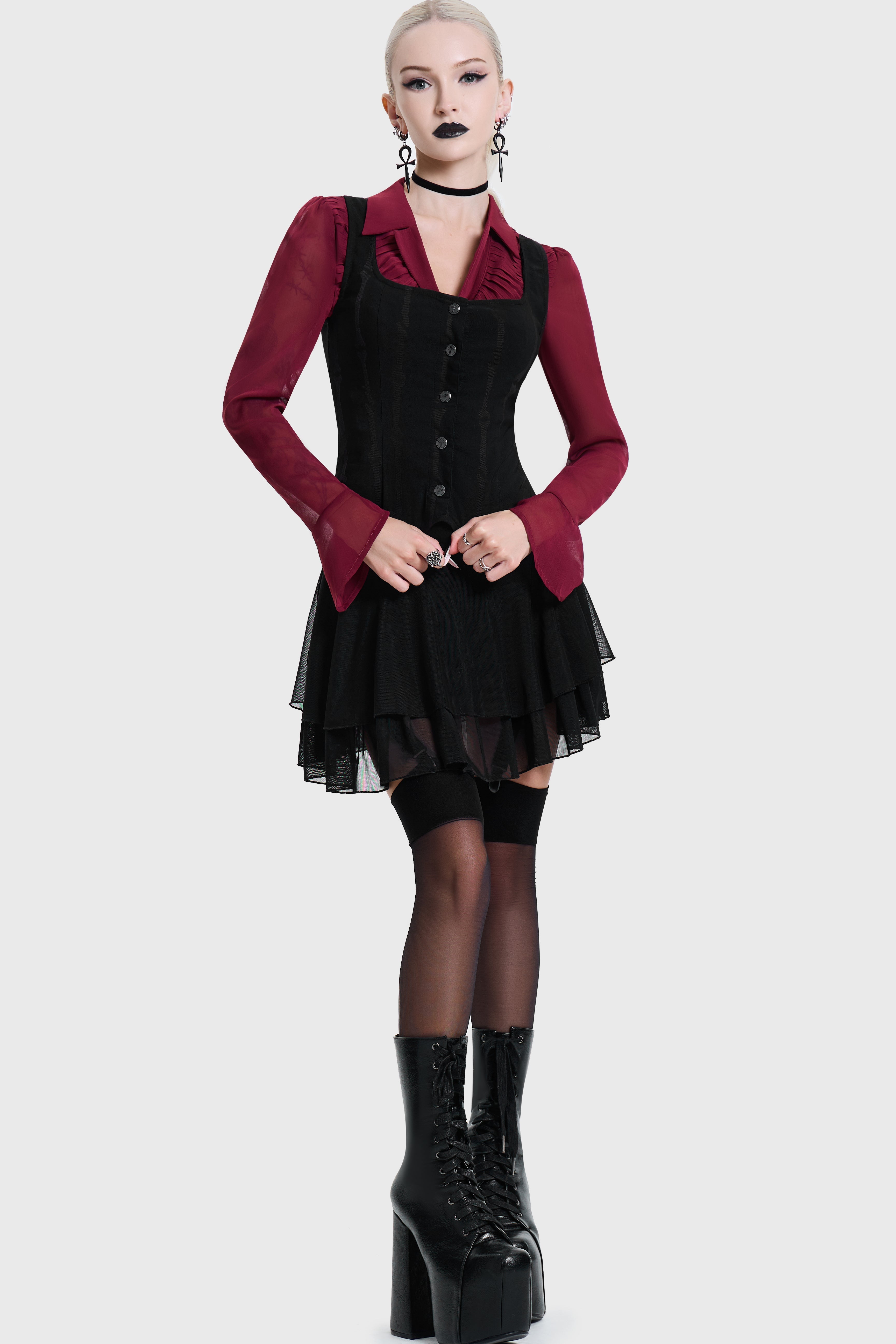 Bone Stripe Corset Top