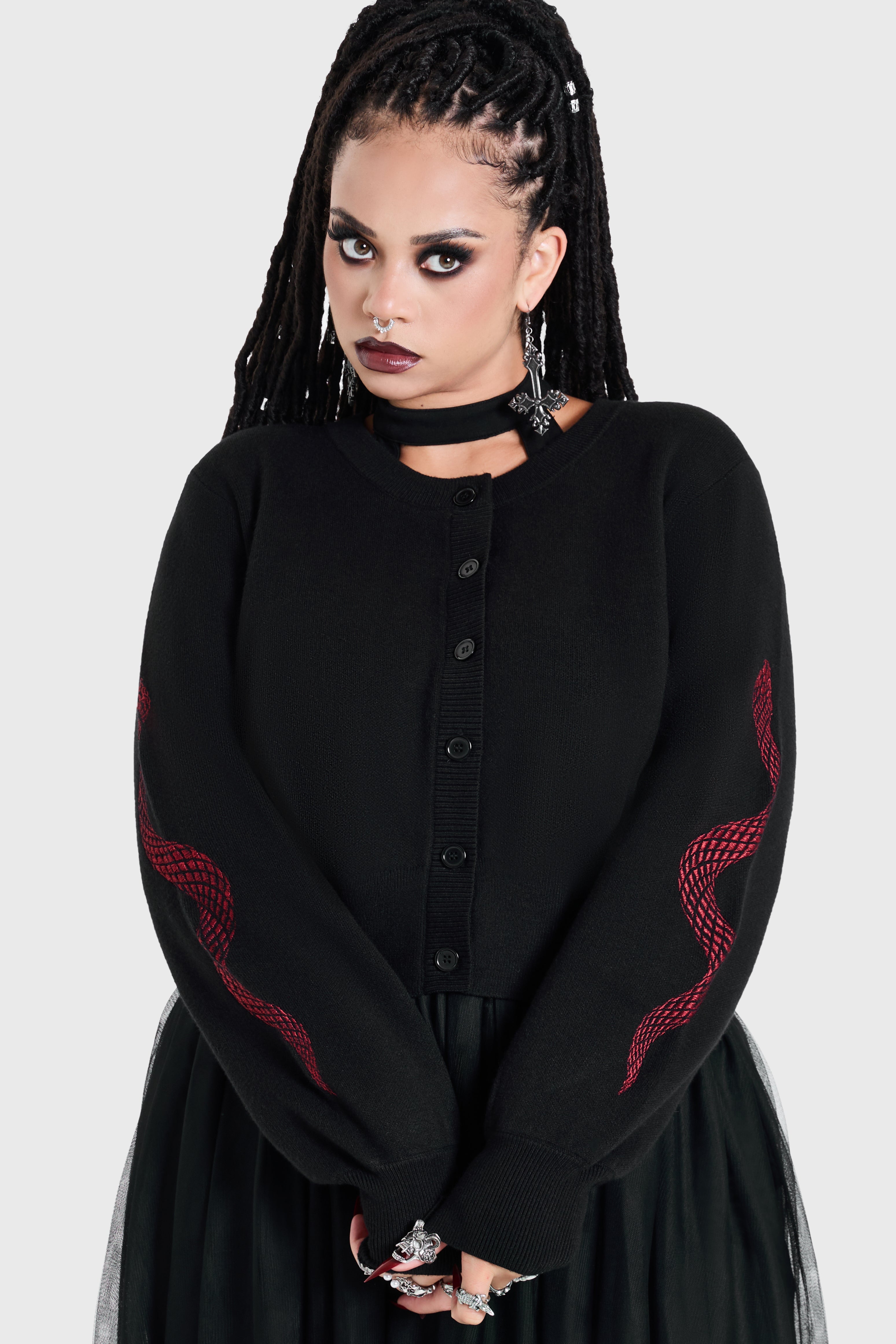 Crimson Viper Knitted Cardigan