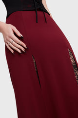 Crimson Bite Maxi Skirt