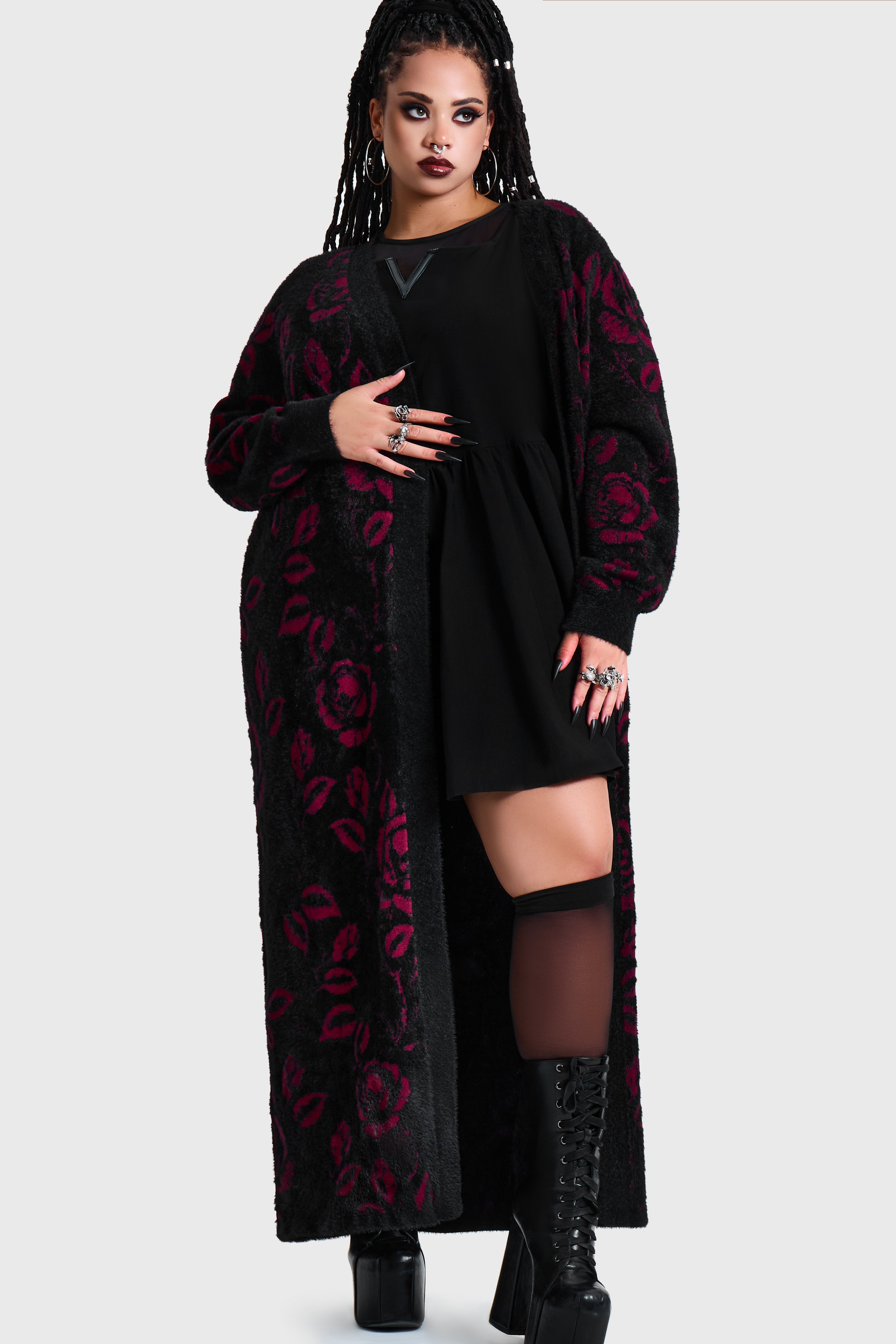 FUNERAL ROSE KNITTED CARDIGAN