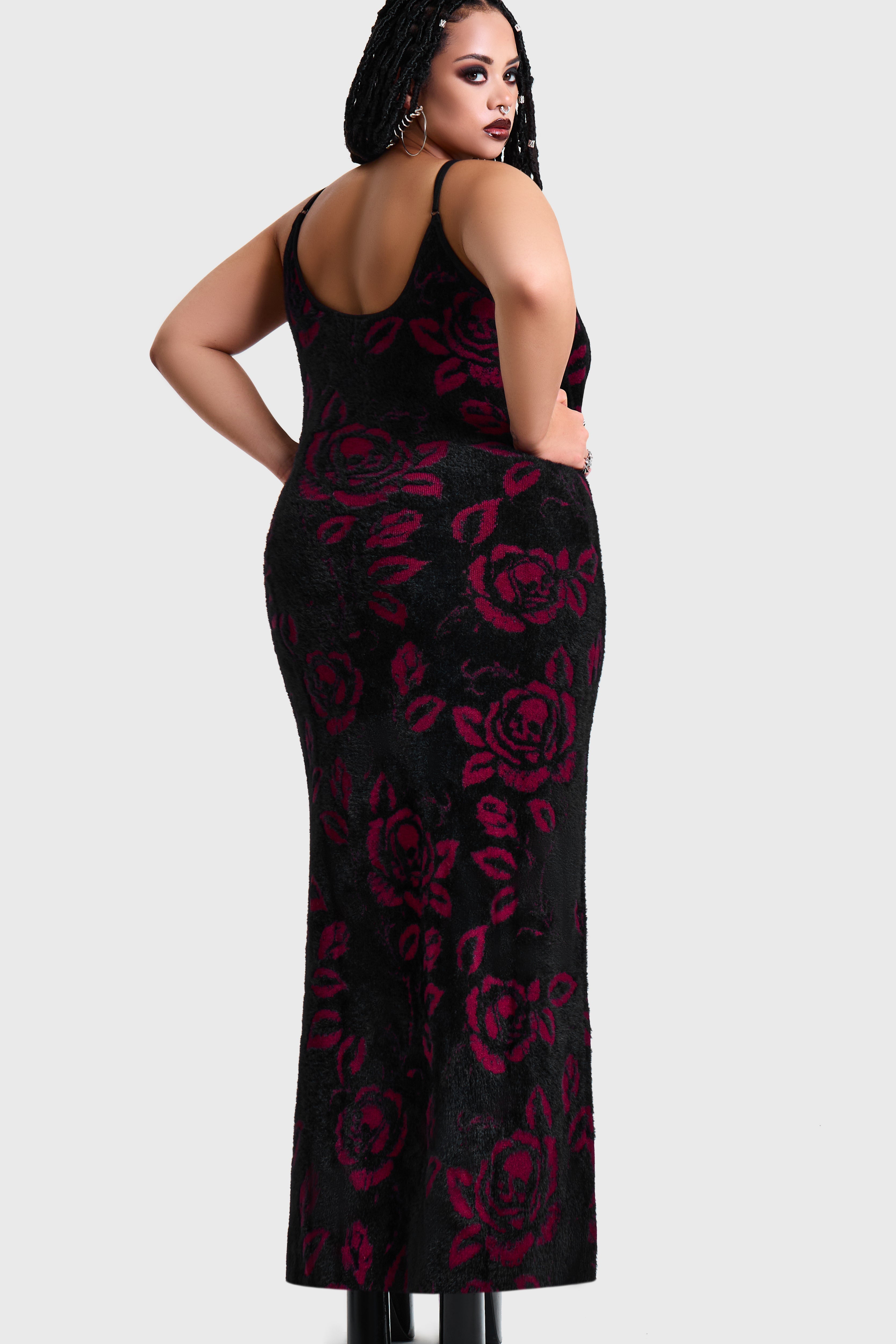 Funeral Rose Knitted Maxi Dress