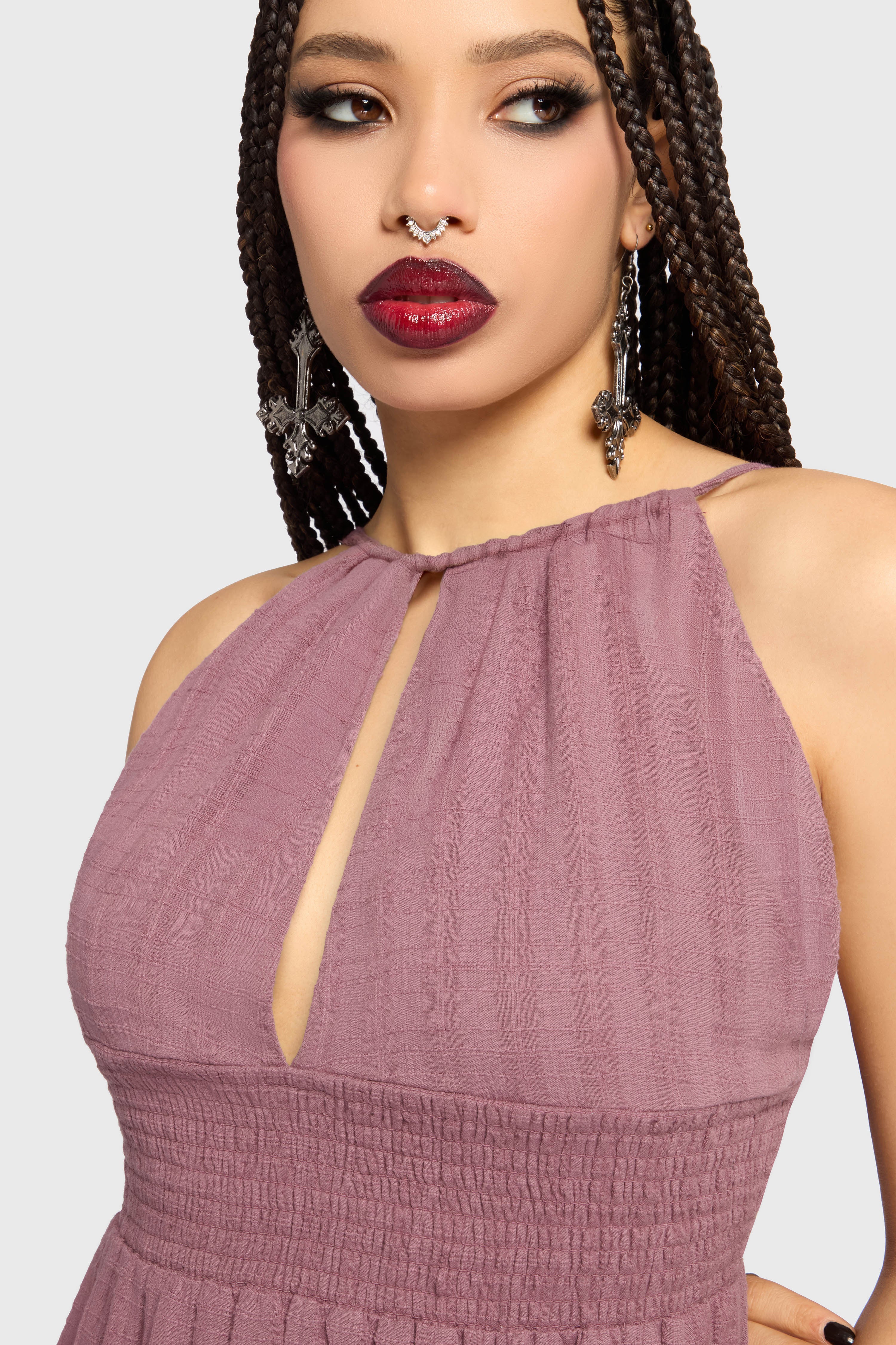 Gaia Adorned Textured Dress