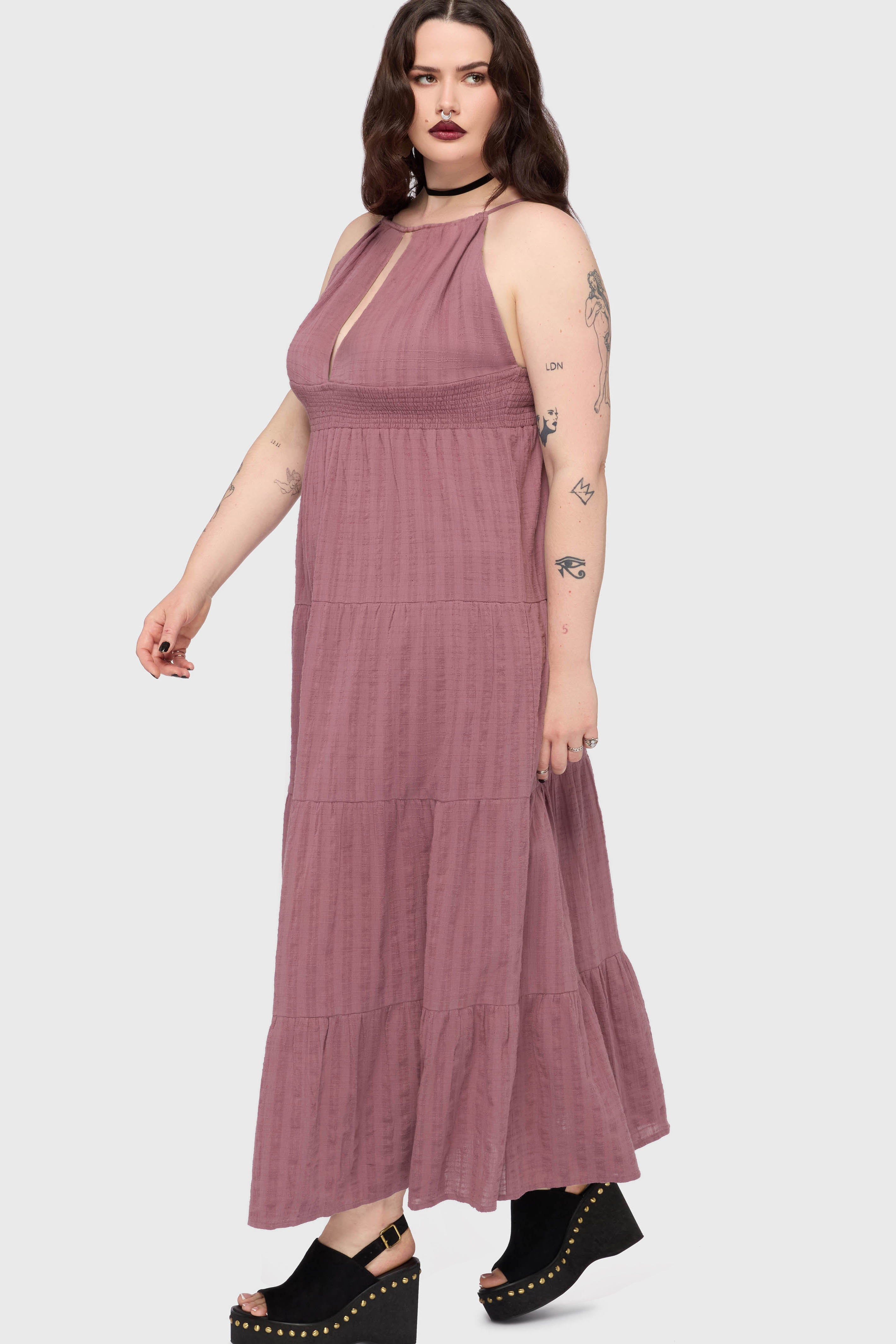 Gaia Adorned Textured Dress
