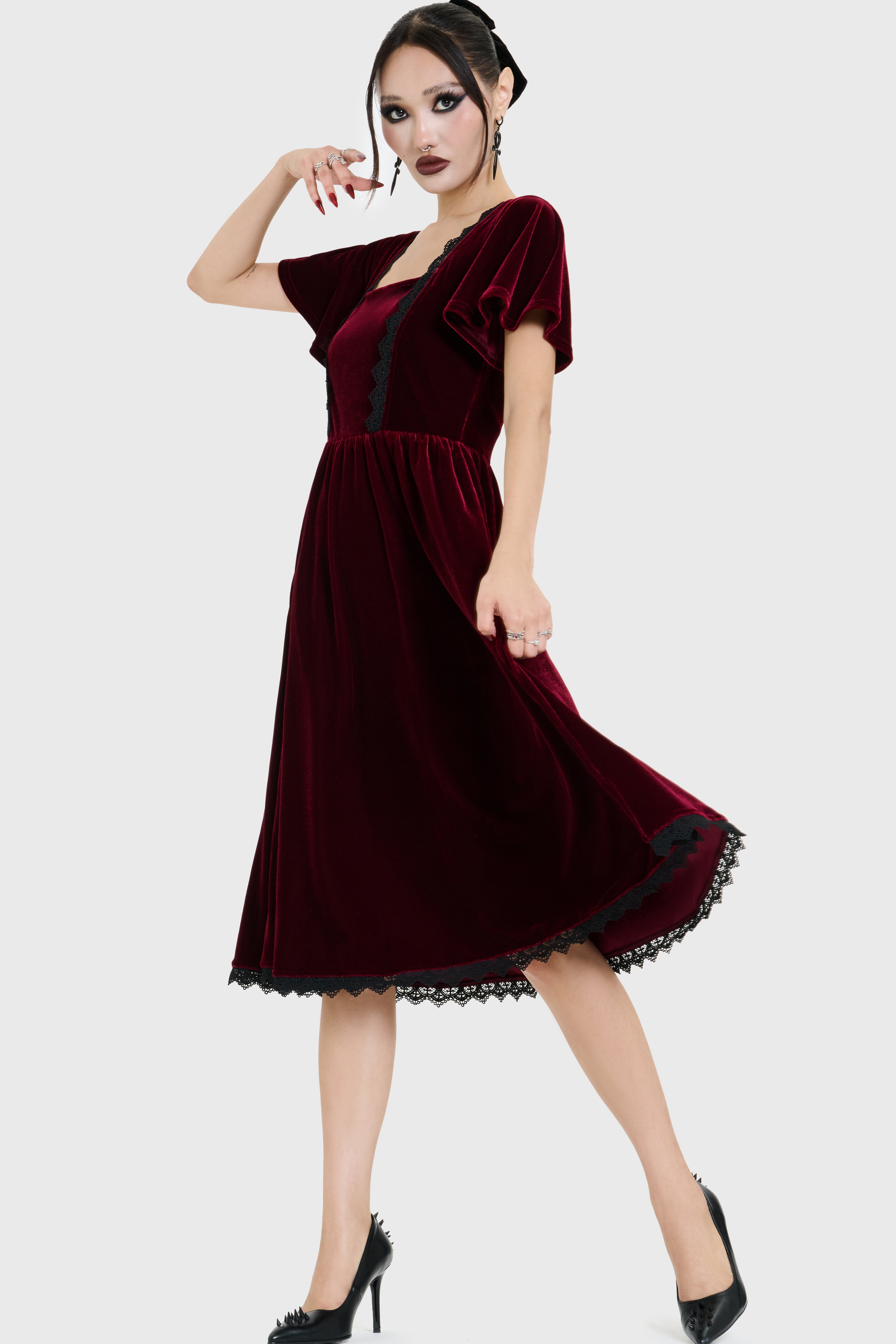HEXINA'S CURSE VELVET MIDI DRESS