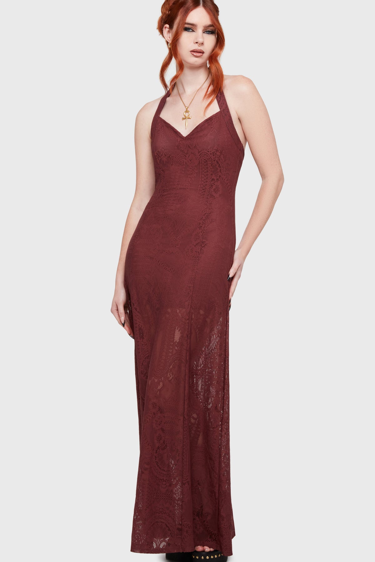 Lilith's Garden Maxi Dress Burgundy