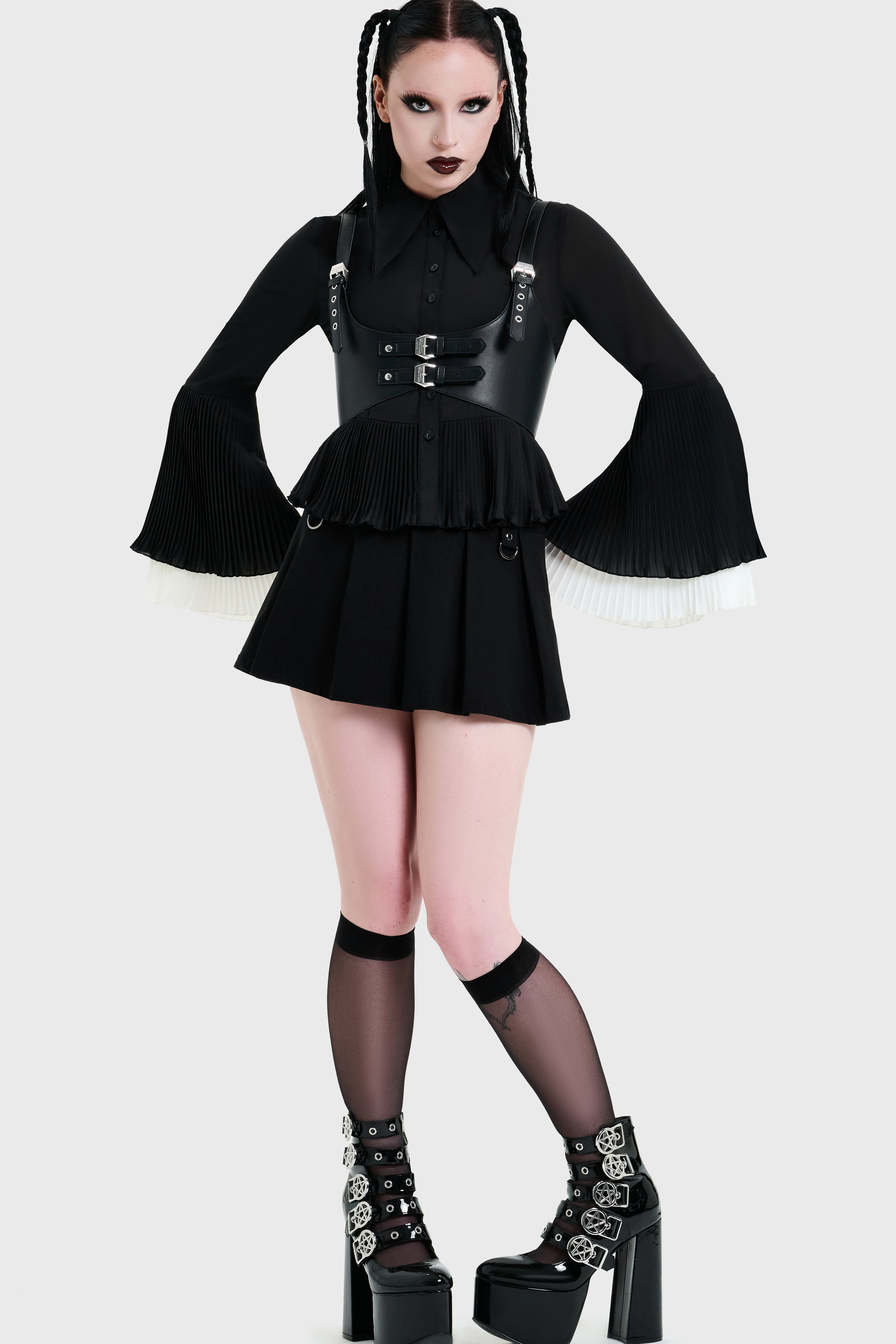 OBSIDIENNE PLEATED SHIRT