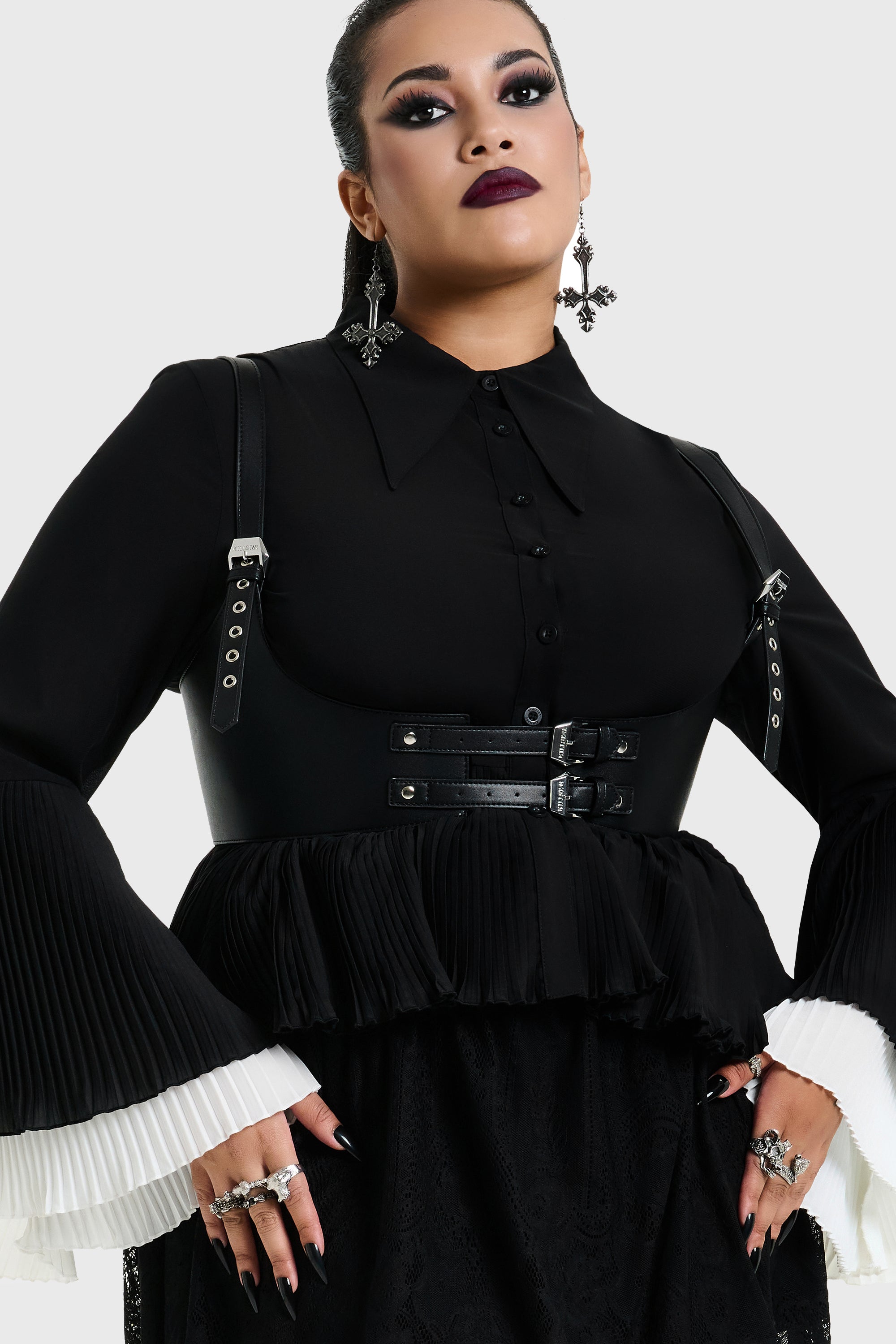OBSIDIENNE PLEATED SHIRT