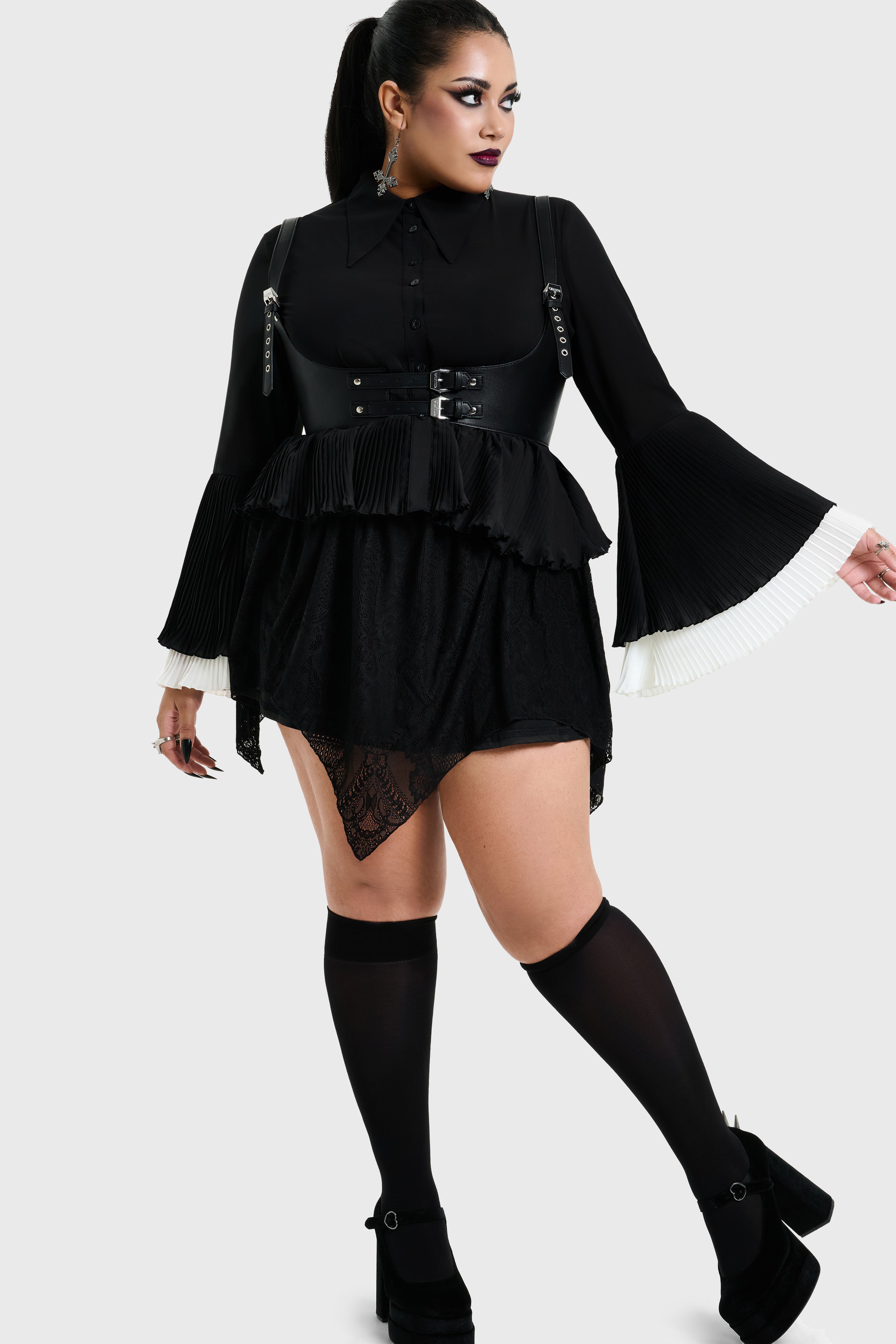 OBSIDIENNE PLEATED SHIRT