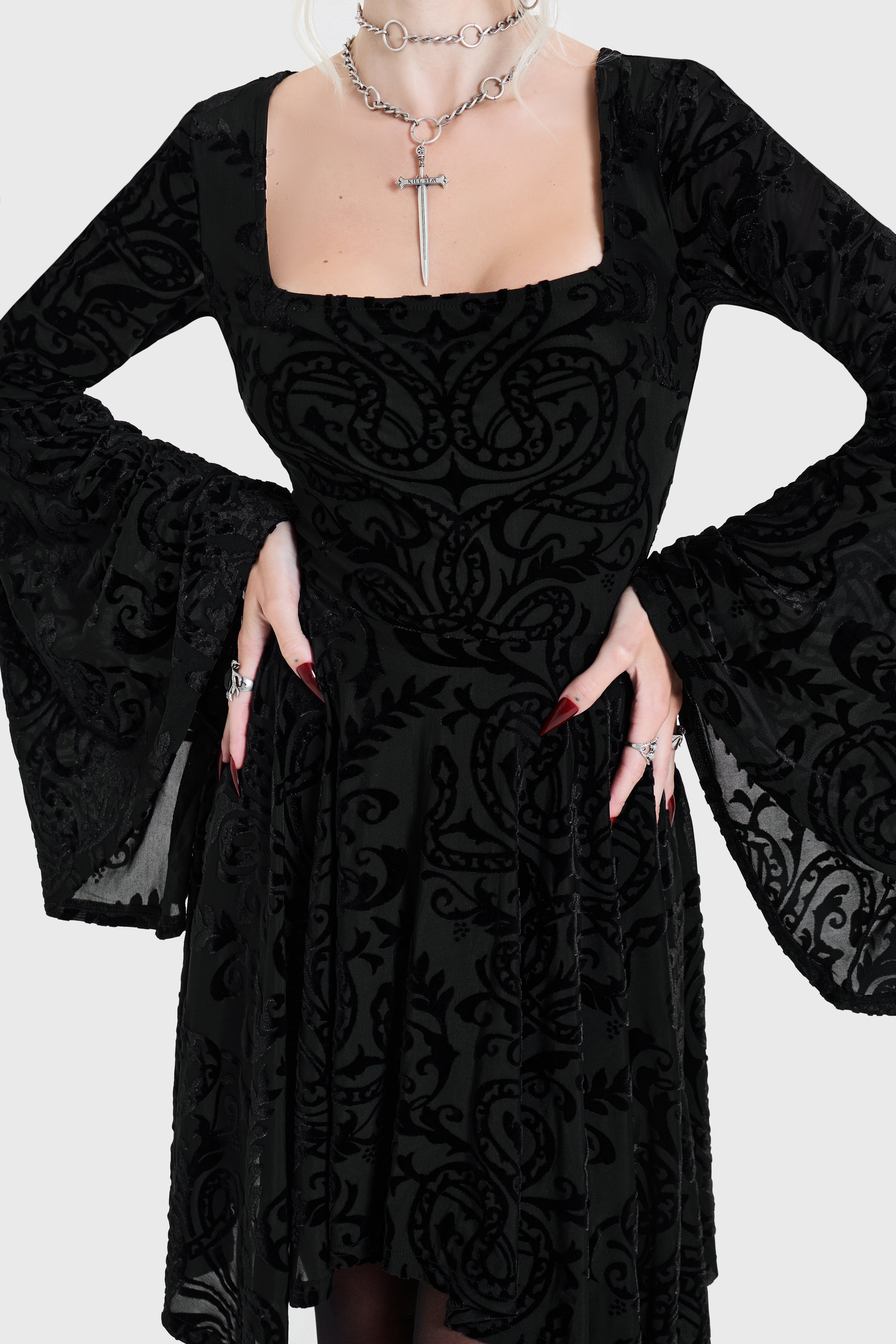 Ophidian Burnout Mini Dress