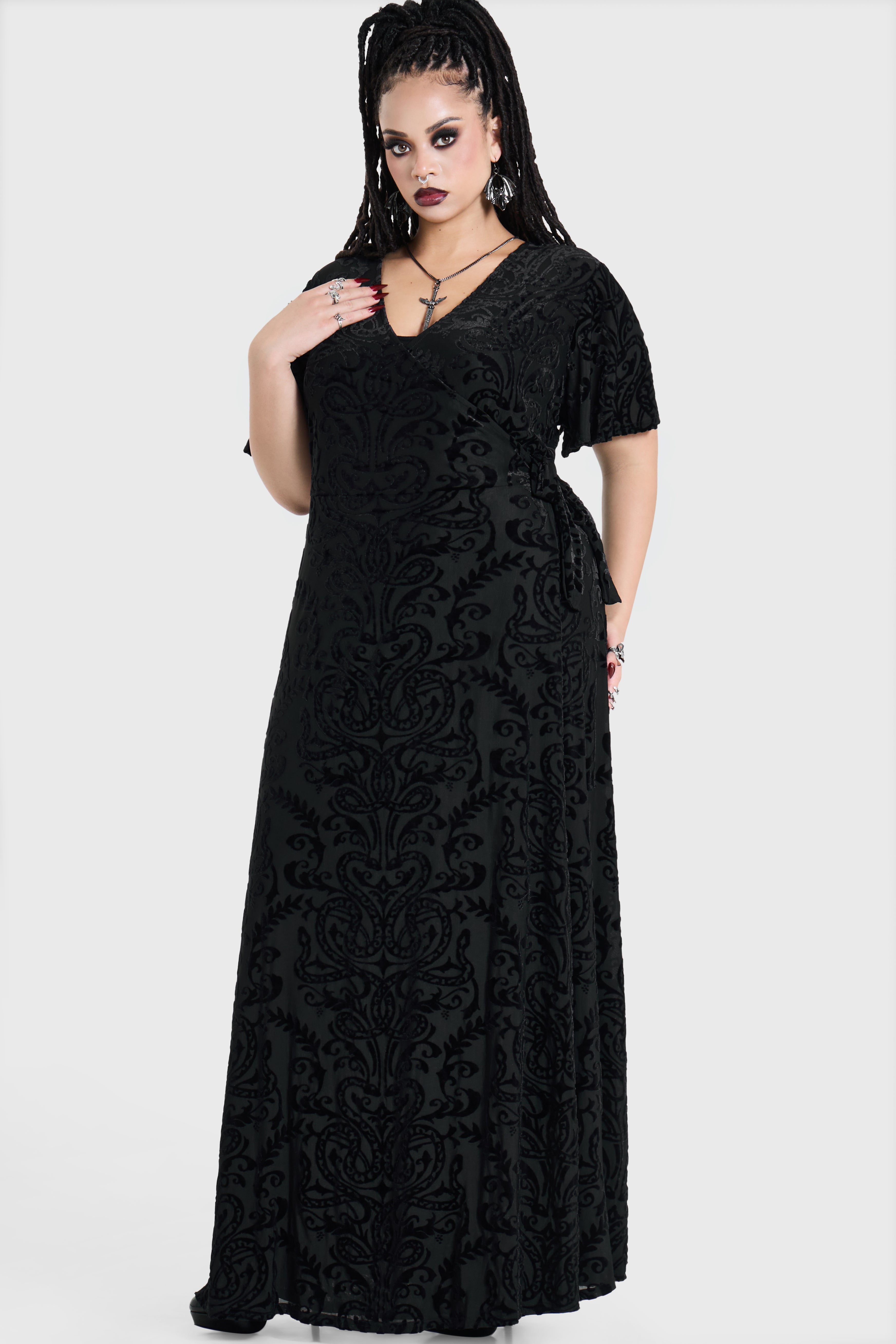 Ophidian Burnout Wrap Dress