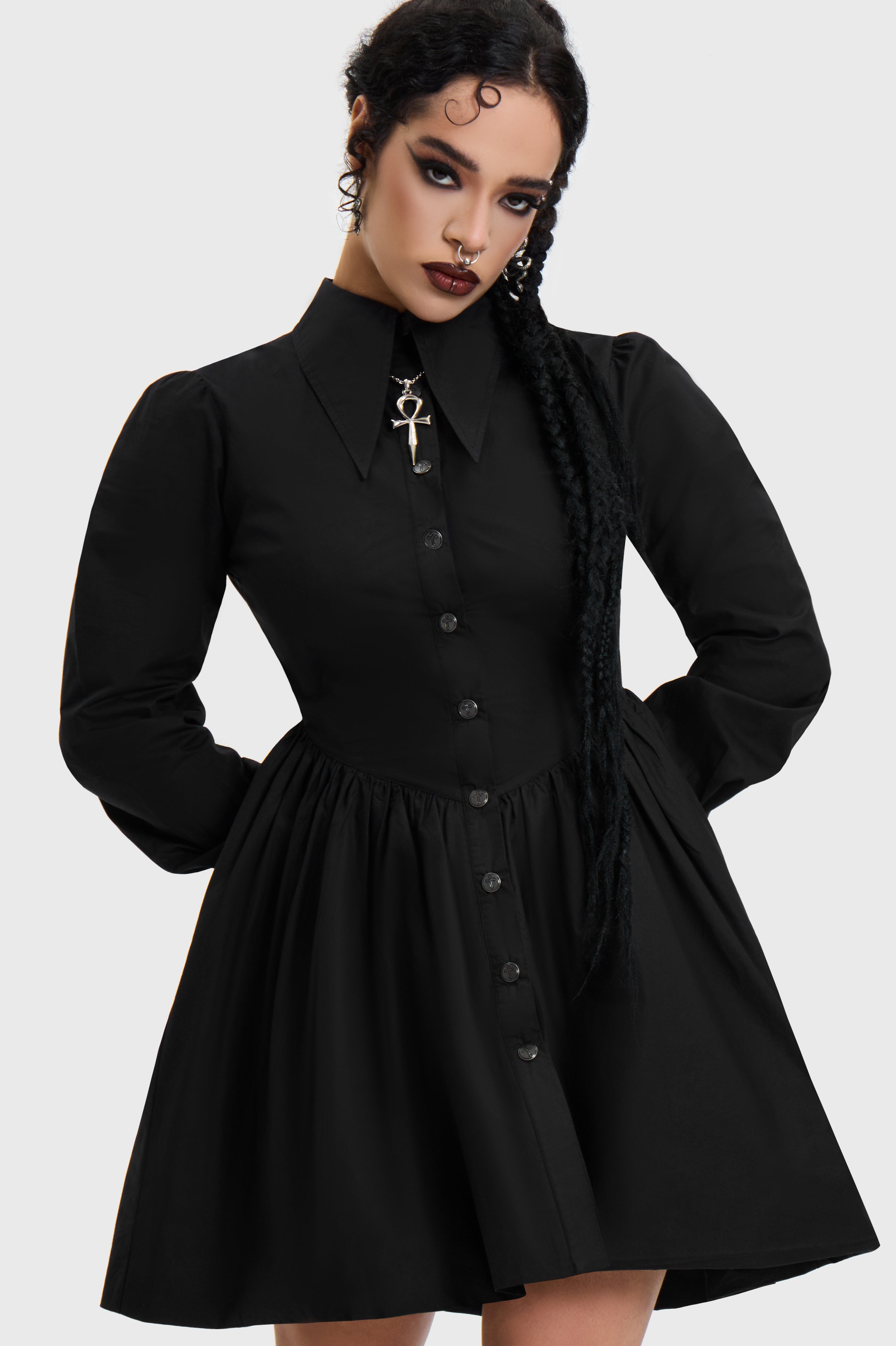 Ophidian Poplin Mini Dress