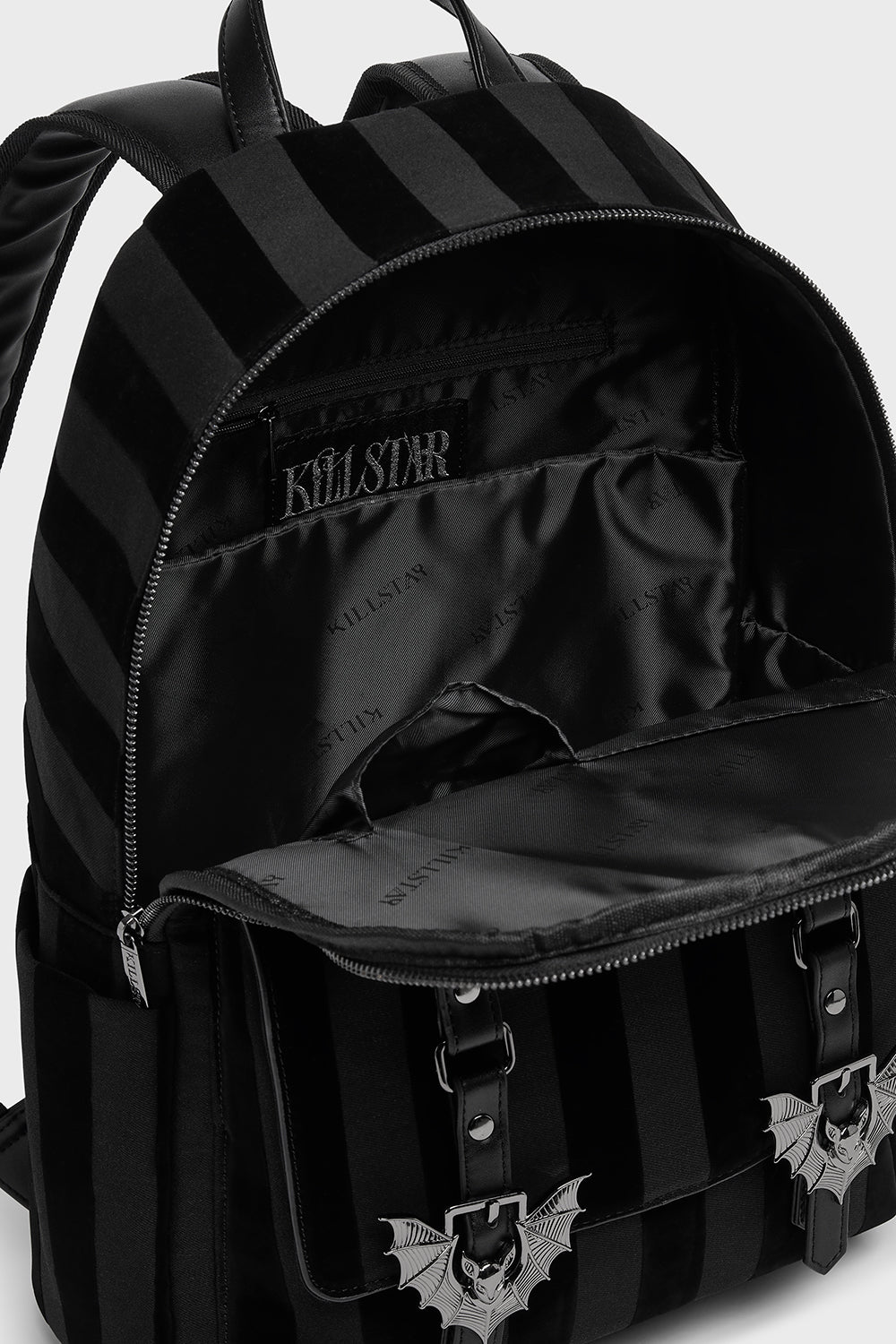 Striped Noir Bat Backpack