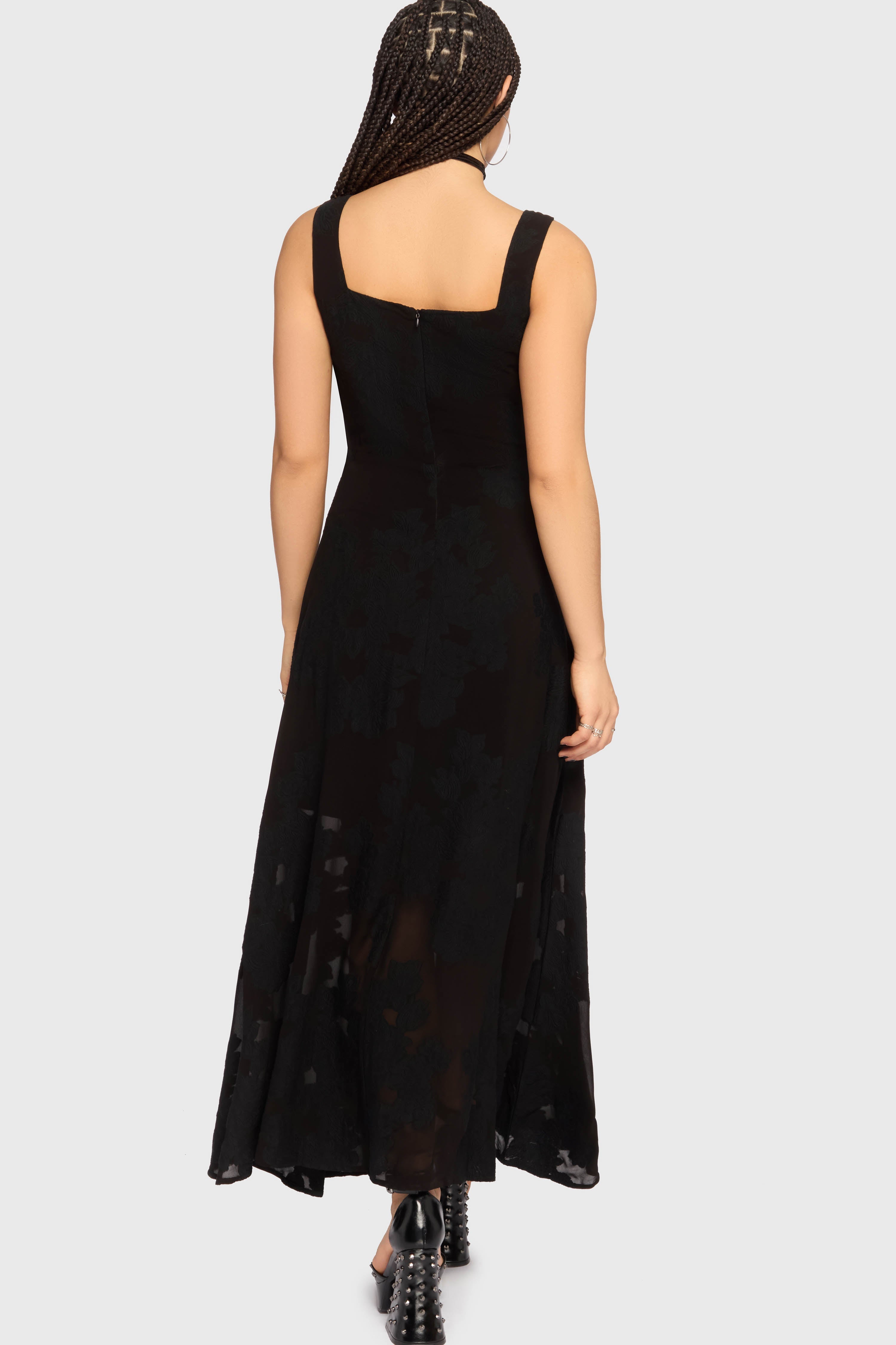 The Hollow Jacquard Maxi Dress