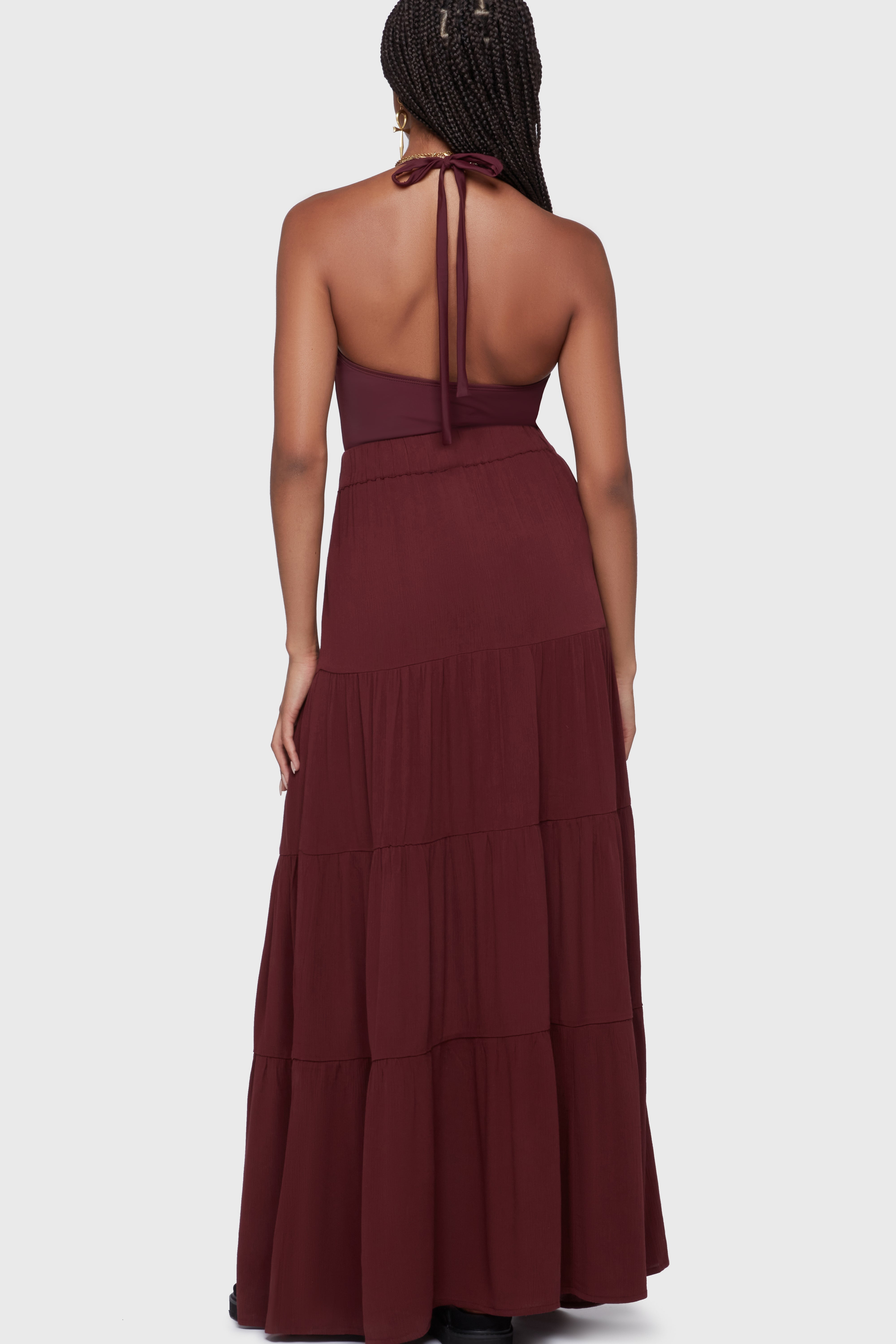 Thursday's Woe Maxi Skirt Burgundy