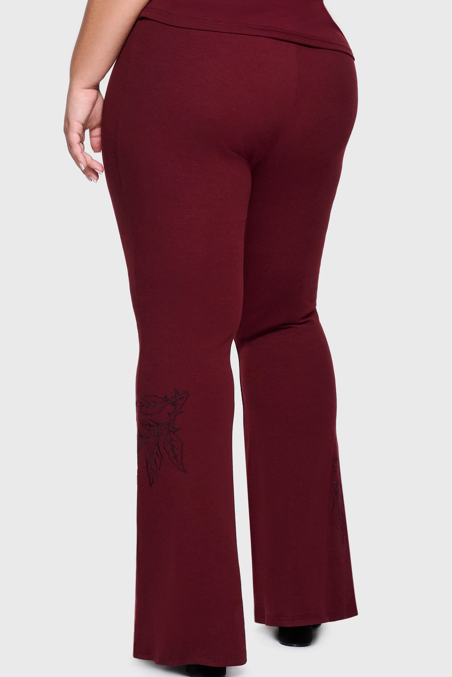 Twilight Viper Embroidered Flares Burgundy